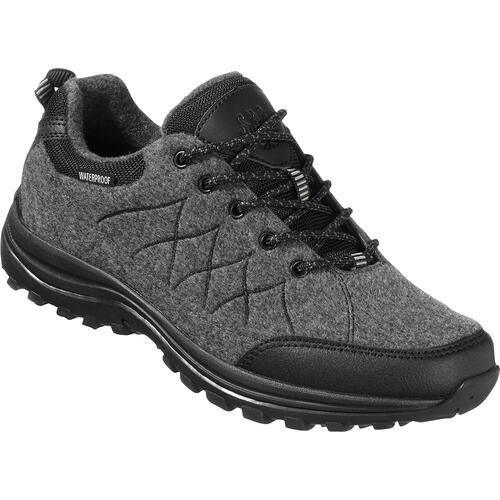Auf diesem Bild sehen Sie Tiroler Loden Merino-Freizeitschuhe niedrig für Damen und Herren in der Farbe anthrazit